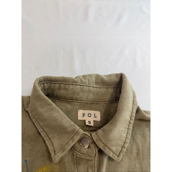 POL Paint Splatter Art To Wear Jacket Shirt Shacket Size Small - Picture 8 of 12